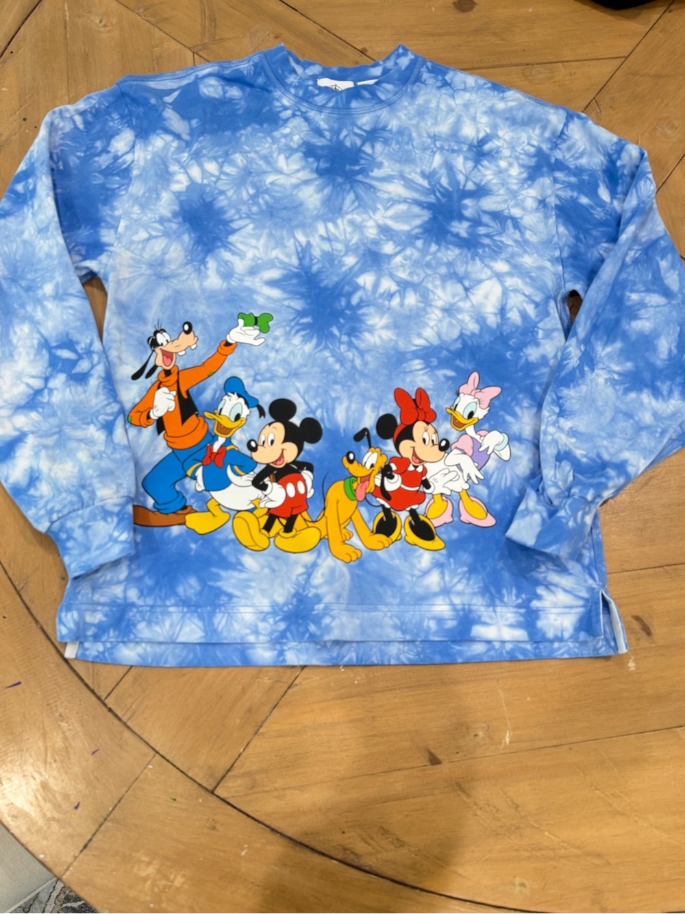Blue Tie-Dye Walt Disney World Spirit Jersey Characters XS